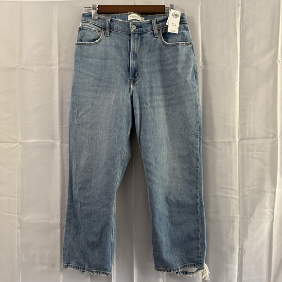 Abercrombie & Fitch 29/8xs Jeans Curve Love Ultra High Rise Ankle Straight New - Picture 2 of 10